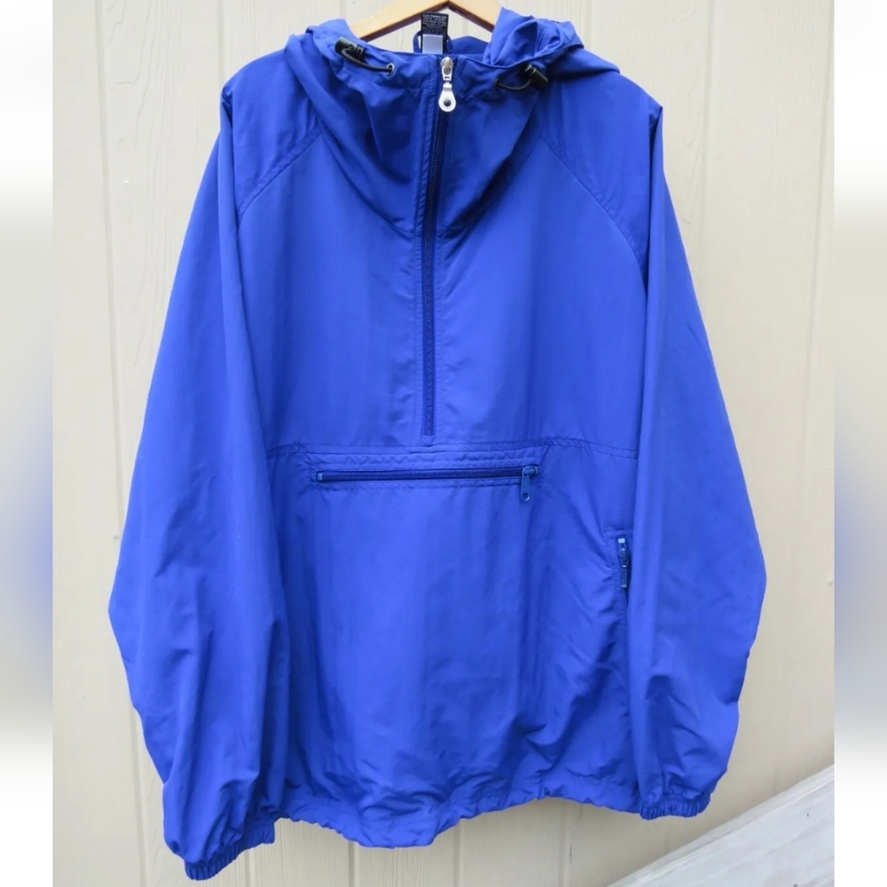 '90s Lands End Men's Regular Large 42 To 44 100% Nylon Pullover Windbreaker